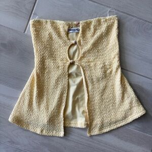 Princess Polly Lemon Strapless Textured Top